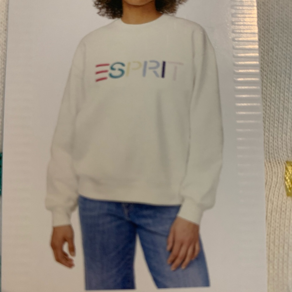 NWT Esprit Embroidered Logo Crewneck Sweatshirt